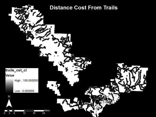 Distance Cost from Trails