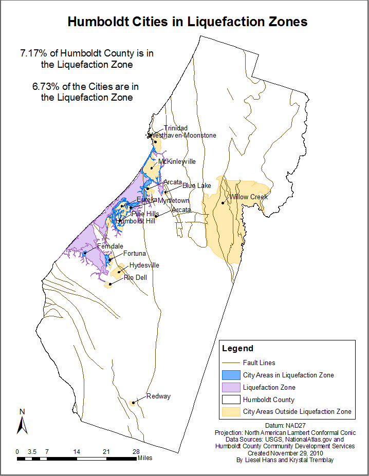 Humboldt Cities in Liquefaction Zone